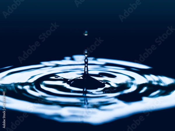 Fototapeta Water drop with circular waves