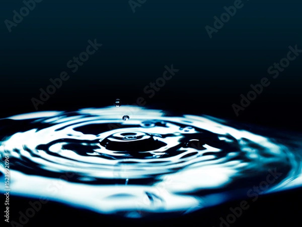 Fototapeta Water drop with circular waves