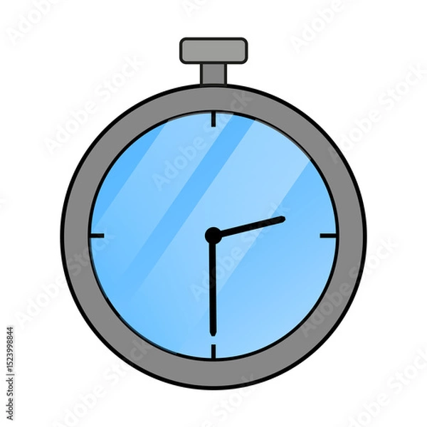Obraz Flat Stopwatch Icon at Half Past Two  – PNG Format with Transparent Background for UI and Infographic Design