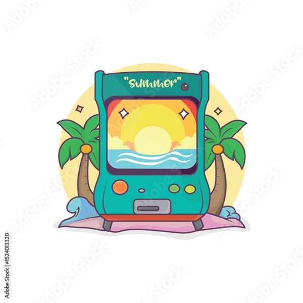 Obraz Arcade machine with summer theme