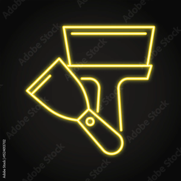 Obraz Putty knife neon line icon