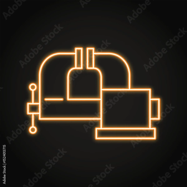 Obraz Bench vice neon line icon