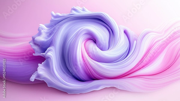 Fototapeta Swirling violet and pink liquid on soft background