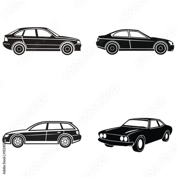 Obraz Monochrome Car Silhouette Illustration for Design Use