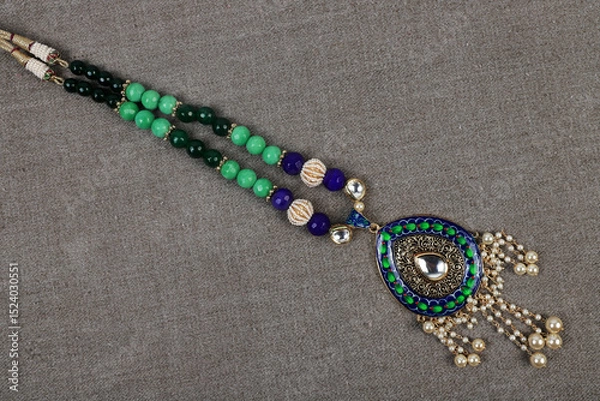 Obraz Beautiful Indian Jewelery Necklace.