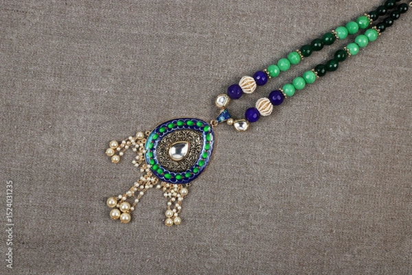 Obraz Beautiful Indian Jewelery Necklace.