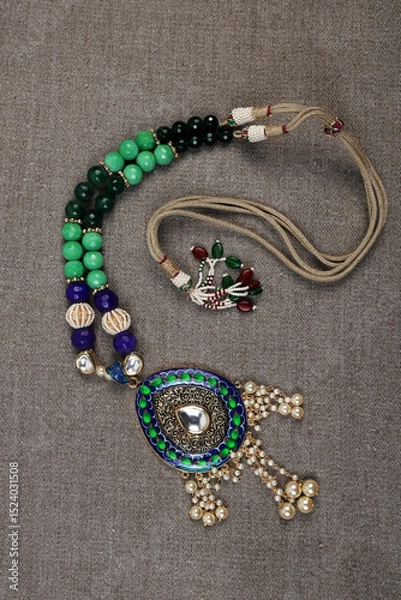 Obraz Beautiful Indian Jewelery Necklace.