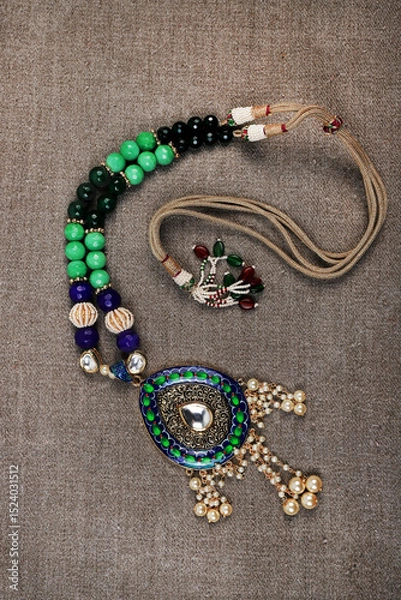 Obraz Beautiful Indian Jewelery Necklace.