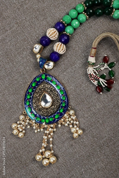 Obraz Beautiful Indian Jewelery Necklace.
