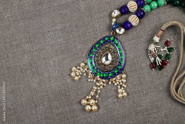 Obraz Beautiful Indian Jewelery Necklace.