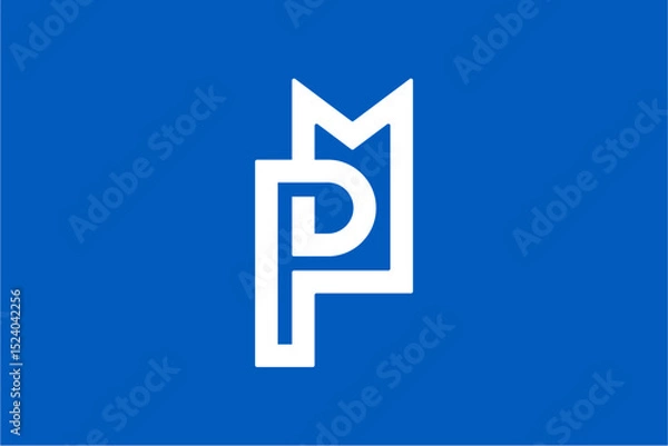 Obraz PM Letter Monogram Logo Design