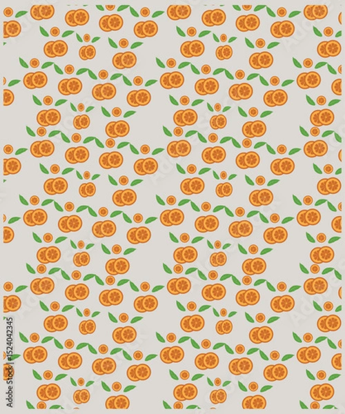 Fototapeta Citrus slices fresh seamless pattern lemon lime  grapefruit orange fruit  summer food illustration isolated on white background