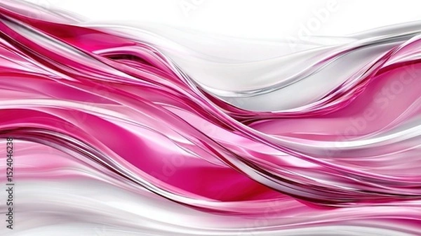 Fototapeta   A close-up of a pink and white wave pattern on a white background, with space for text or an image