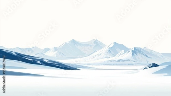 Obraz Snowy mountain range landscape