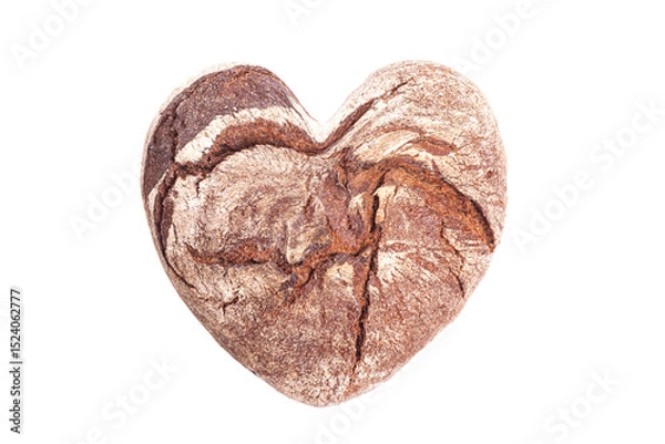Obraz Bread in heart shape isolated on white