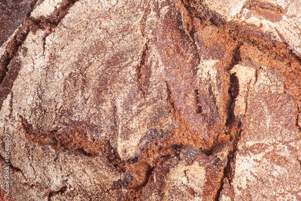 Obraz Close-up texture of rye bread crust