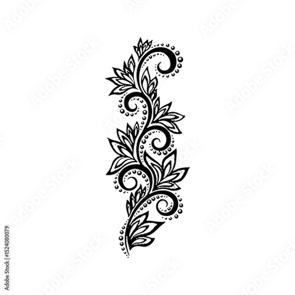 Obraz Seamless Black and White Floral Pattern – Elegant Vintage Style Botanical Design