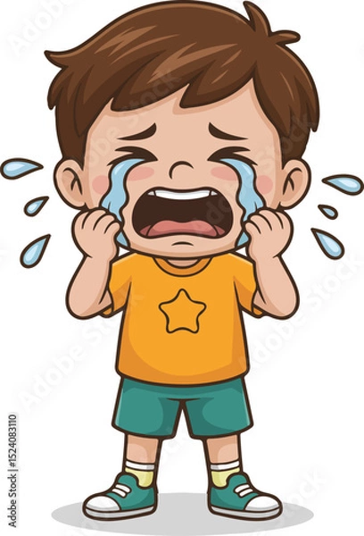 Obraz Crying Boy Cartoon