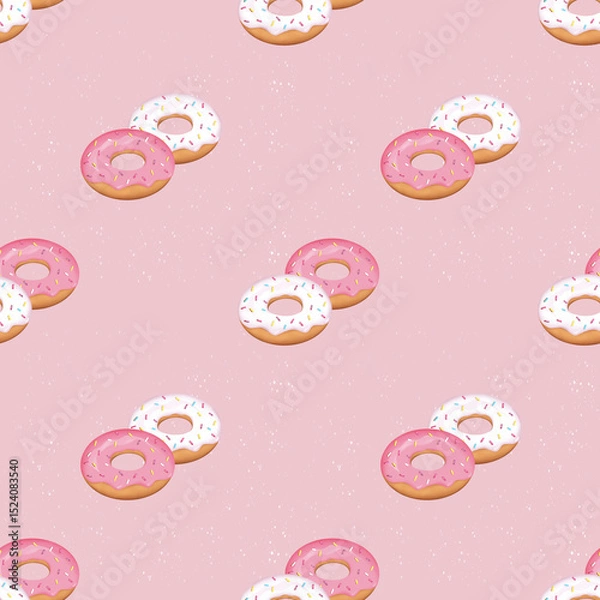 Obraz Sweet Donuts with Sugar Powder Seamless Pattern