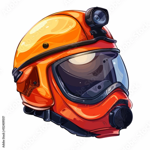 Fototapeta Rescue helmet isolated white background 