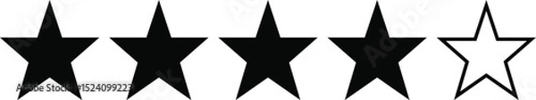 Fototapeta 4 star review. We want your feedback. Rating to service experience on online application for Customer review satisfaction feedback survey concept. Rating feedback.