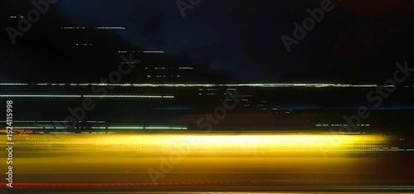 Fototapeta Selective focus photography. A frame in motion. Abstract background. Colorful image. Long shutter speed. Light streaks. Movement of transportation. Shooting from transportation. Blurred image.