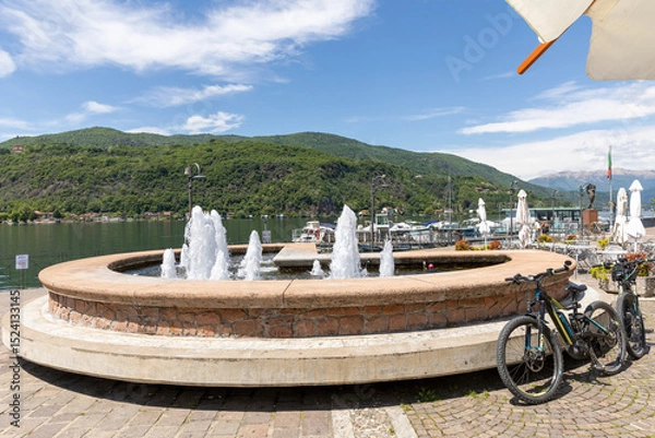 Fototapeta Landscape on Lake Ceresio, view from Porto Ceresio.