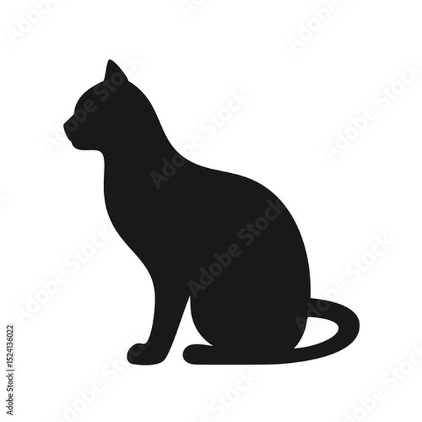 Obraz Elegant black cat silhouette sitting profile