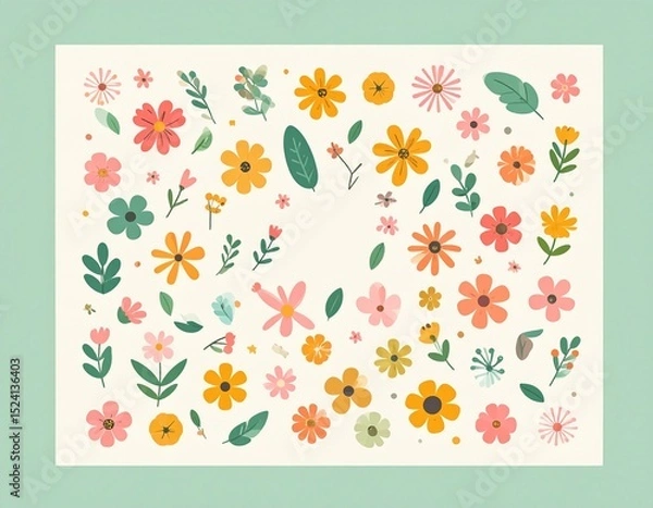 Obraz 花の輪っか背景