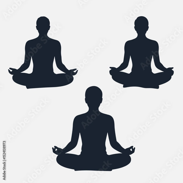 Obraz Flat vector illustrator silhouette of icon yoga silhouette vector