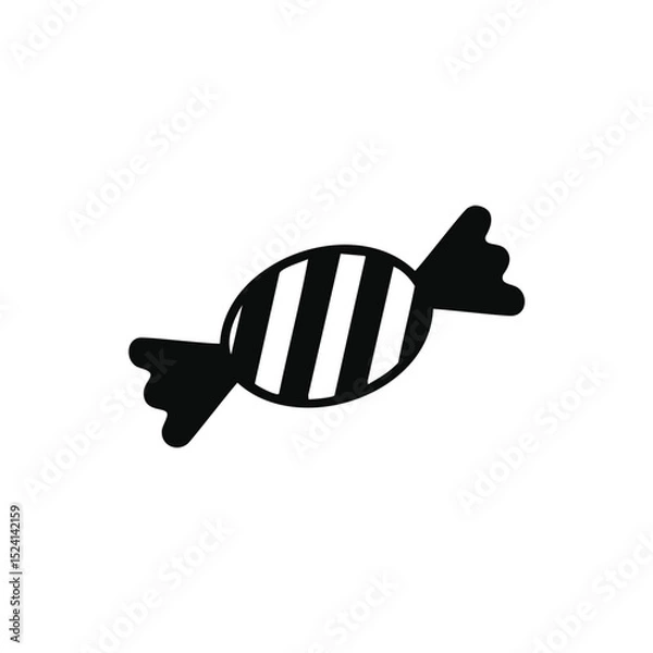 Obraz Sweet striped candy wrapped in black wrapper