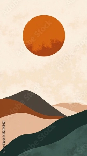 Fototapeta simple earth tones abstract art with an hidden message