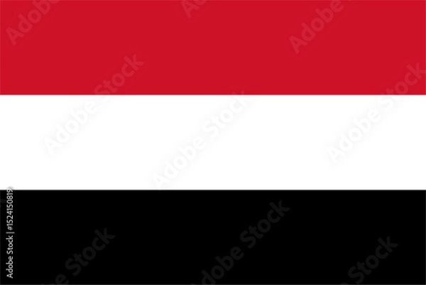 Obraz The flag of Yemen, with accurate proportions and official colors. Vector image.