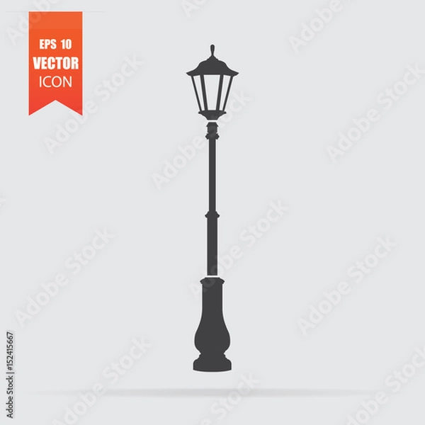 Obraz Street light icon in flat style isolated on grey background.