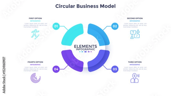 Fototapeta Modern Infographic Vector Banner. Business Presentation Slide