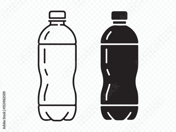 Fototapeta Simple Bottle Icon Set for Drinks or Water Vector