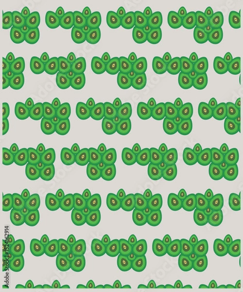 Fototapeta Avocados, fruits and leaves background. Avocado Pattern And Template. Sliced avocado on a Light background stock illustration. Seamless pattern of avocados 