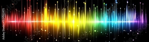 Fototapeta Rainbow Lightwave Abstract, Audio Visualization, Spectrum Analyzer Audio, Visualizer