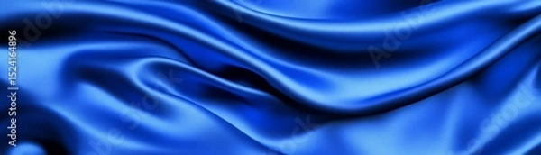 Fototapeta Royal Blue Silk Drape Abstract Texture Background, Fabric, Textile Silk, Texture