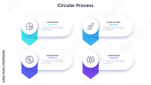 Fototapeta Modern Infographic Vector Banner. Business Presentation Slide