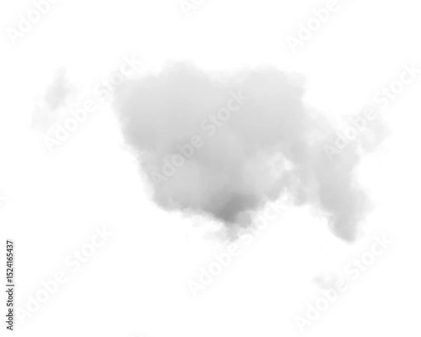 Fototapeta Cutout clean white cloud transparent backgrounds special effect 3d illustration single white cloud
