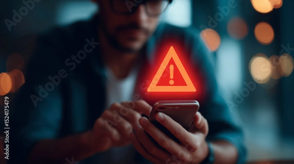 Fototapeta Urgent Security Alert Immediate Action Required for Device Vulnerability