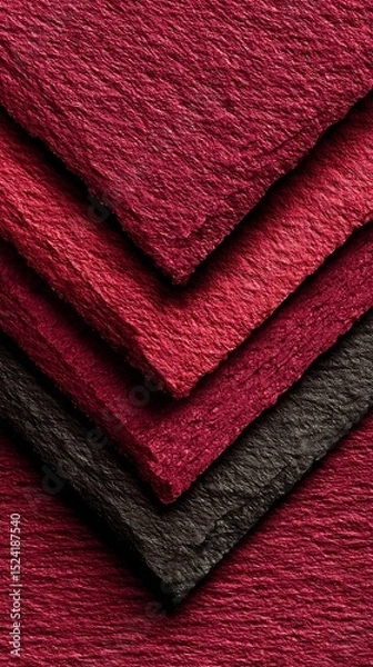 Fototapeta Textured Red and Black Paper Stack Background with Layered Appearance, Perfect for Graphic Design and Artistic Projects.