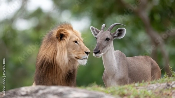 Obraz Serene Animals Interacting Harmoniously in Nature