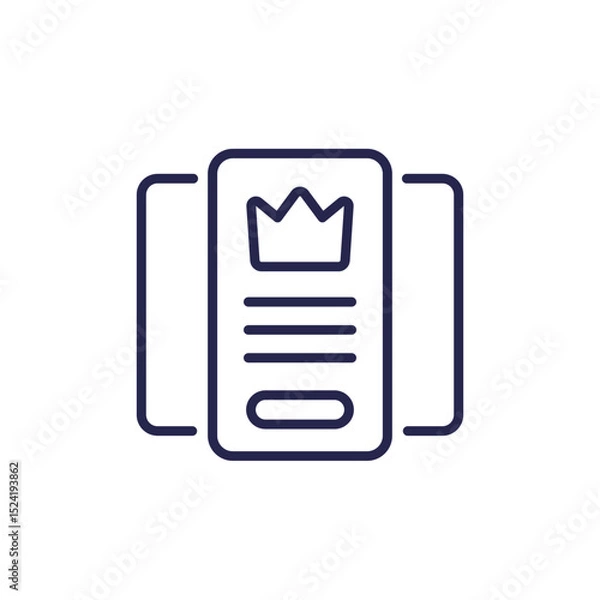 Obraz Subscription, tariff plans icon, line design on white