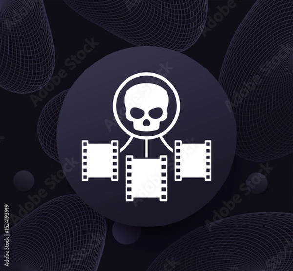 Obraz video piracy icon, illegal copying of video content