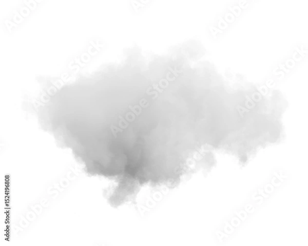 Fototapeta Cutout clean white cloud transparent backgrounds special effect 3d illustration single white cloud
