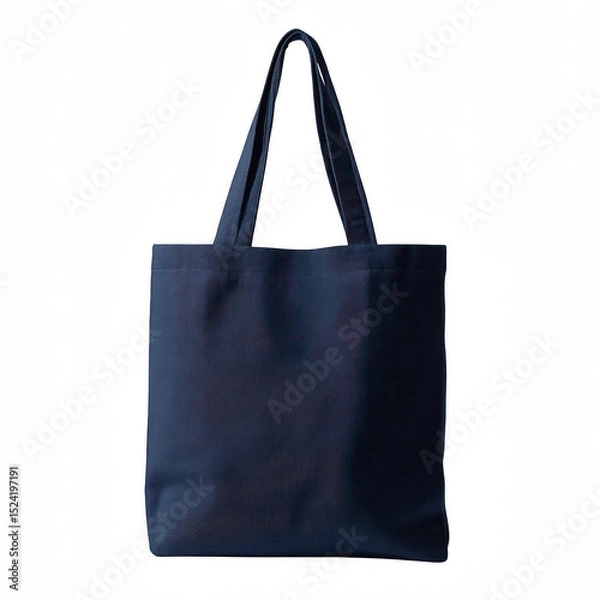 Fototapeta Stylish Dark Blue Tote Bag Mockup Isolated on Black Background Perfect for Branding Designs and Merchandise Presentations Suitable for Fashion Blogs and E-commerce Websites