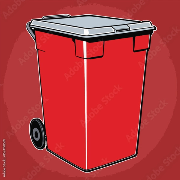 Fototapeta comic style vector trash bucket for graphic design purposes