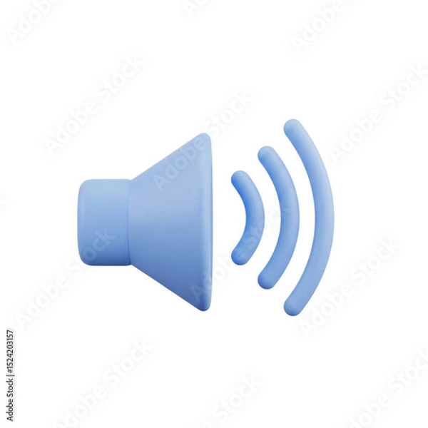 Fototapeta 3D sound volume icon with audio waves